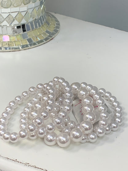 White Pearl Set of Bracelets