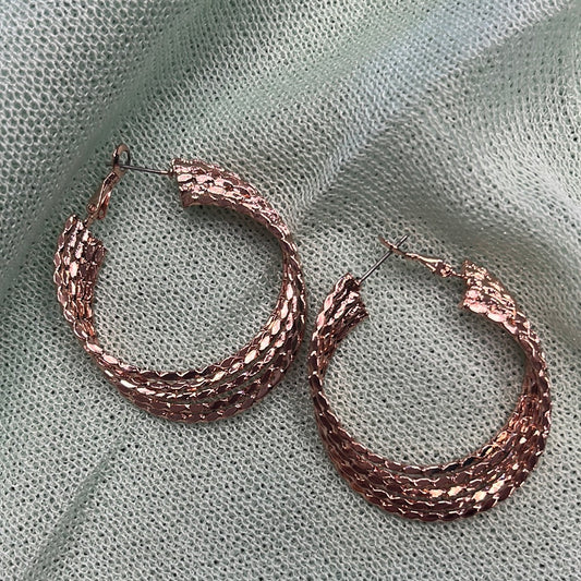Rose Gold Swirly Hoops