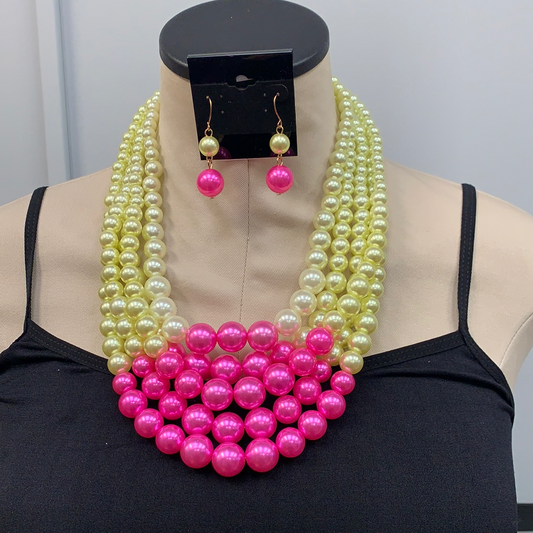 Pink/Green Pearls Set