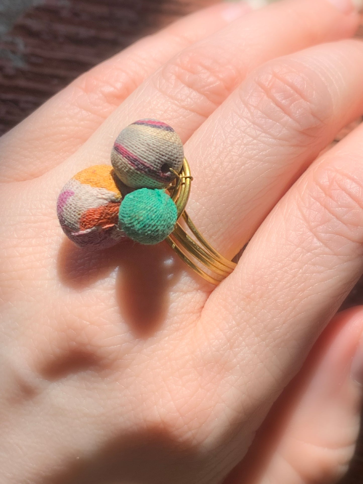 Kantha Trio Adjustable Ring